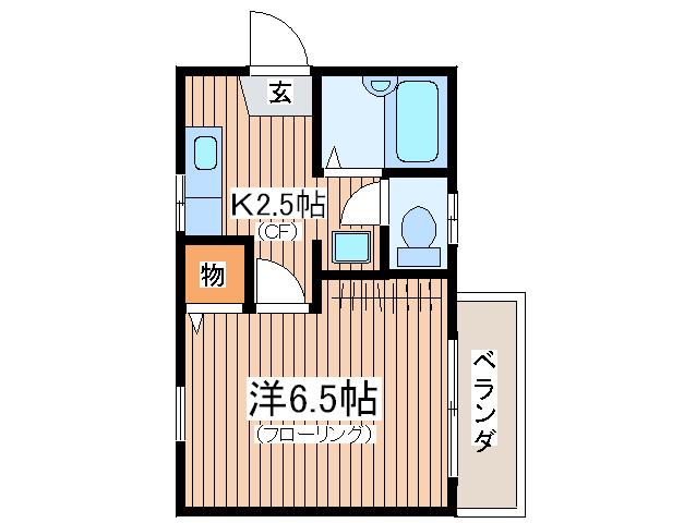 ジョリメゾン鵠沼(1K/2階)の間取り写真