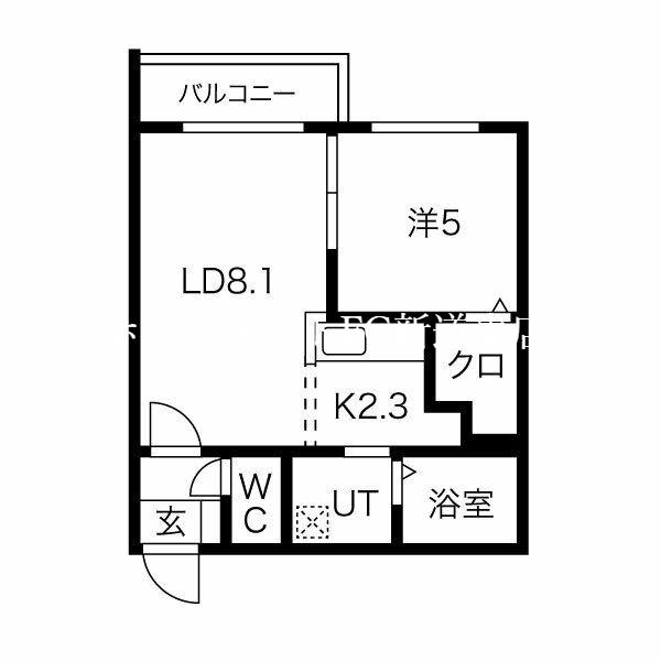ROSE WOOD N10(1LDK/4階)の間取り写真