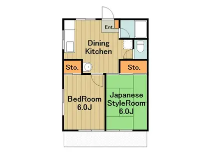 サンライズハイツ(2DK/1階)の間取り写真