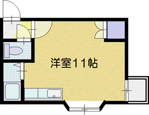 パークヒルズ文京台(ワンルーム/4階)の間取り写真
