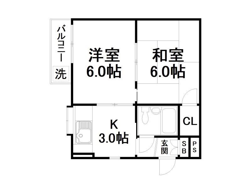 アビターレ深草(2K/5階)の間取り写真
