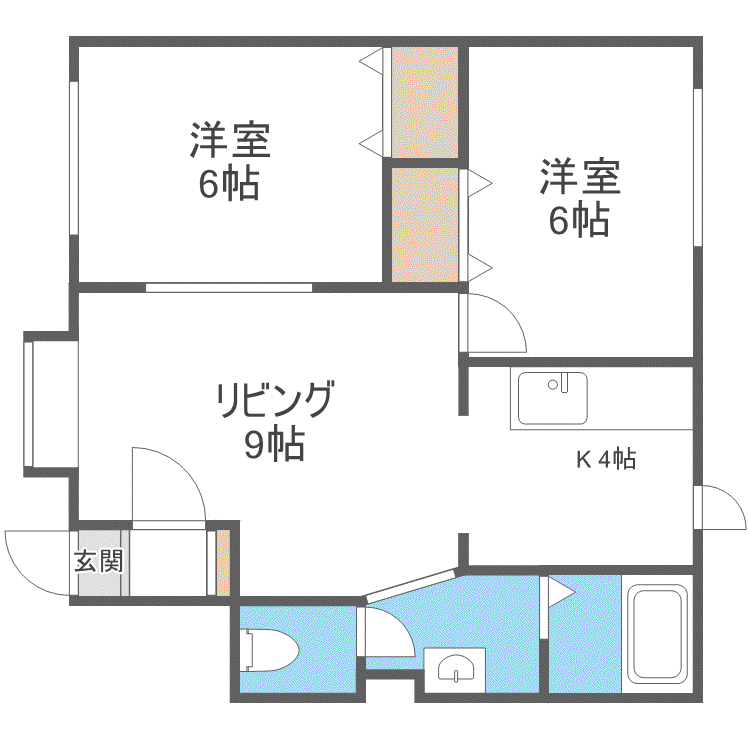 パークリラ(2LDK/1階)の間取り写真