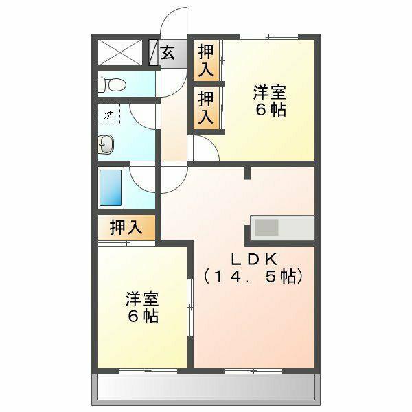 B・INSIDE249(2LDK/3階)の間取り写真