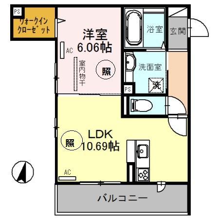 LA MAISON(1LDK/2階)の間取り写真