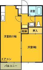 ソレジオK.H(1LDK/1階)の間取り写真