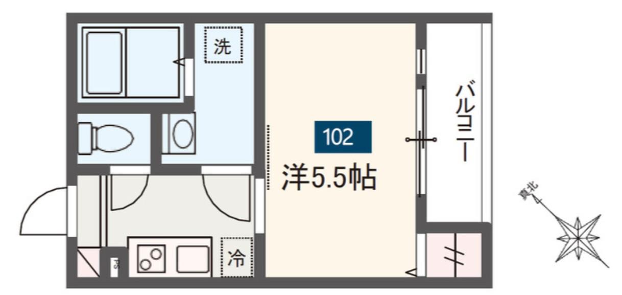 MELDIA新座大和田(1K/1階)の間取り写真