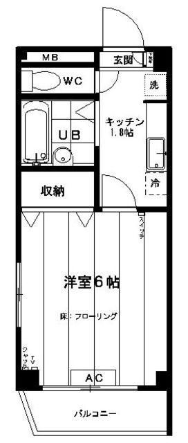 イーストシティタワーズ(1K/9階)の間取り写真
