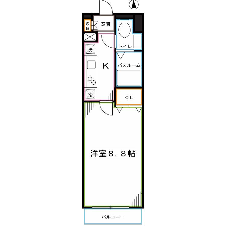 AZEST武蔵小金井(1K/1階)の間取り写真