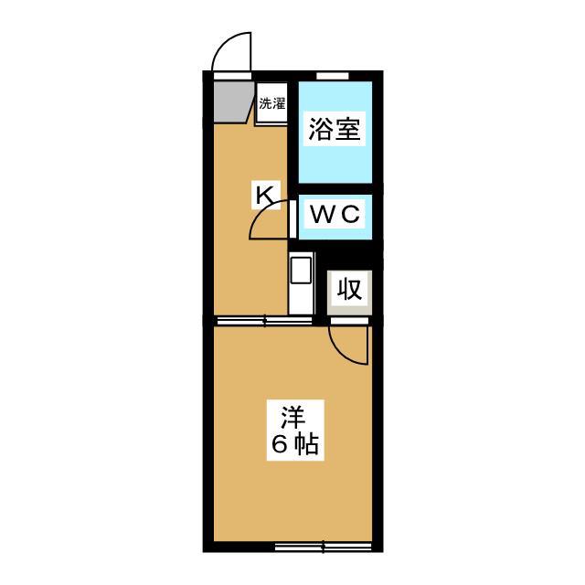 ドミールヤマノ(1K/1階)の間取り写真