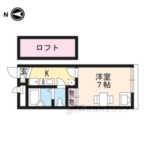 レオパレスエヴァーグリーン(1K/1階)の間取り写真