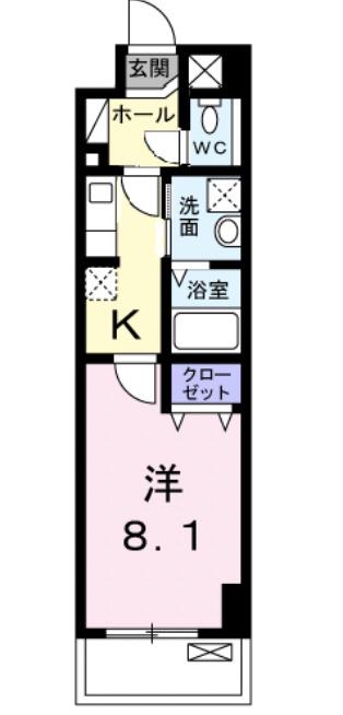 リヴィエールプラス(1K/4階)の間取り写真