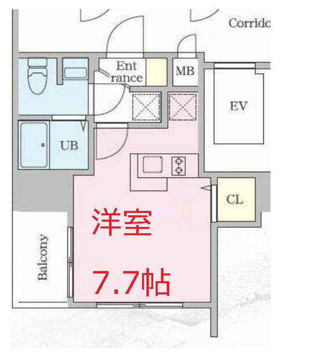ファインプレイス川崎(ワンルーム/10階)の間取り写真