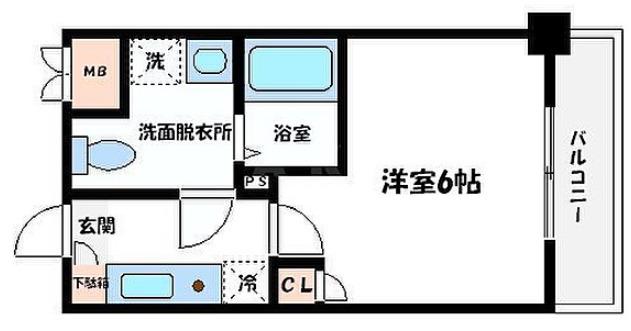 プレサンス天満ステーションフロント(1K/10階)の間取り写真