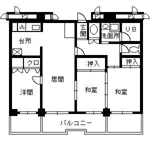 ストークマンション鹿児島(3LDK/17階)の間取り写真