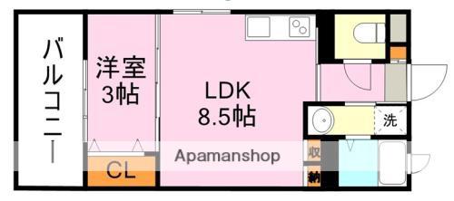 LEAD IN AIS鹿大前(1LDK/2階)の間取り写真