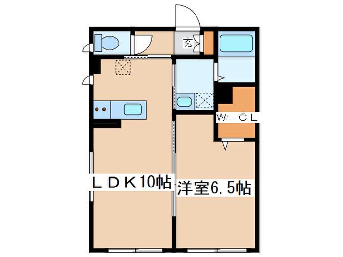 ヴィラジュIII(1LDK/1階)の間取り写真