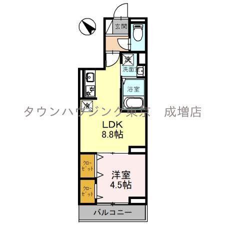 レクシア白子 II(1LDK/2階)の間取り写真