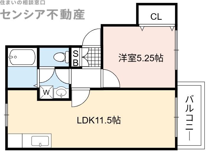 第2テラダハイツ(1LDK/1階)の間取り写真