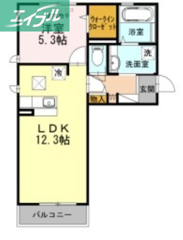 DEAR COURT T・K(1LDK/1階)の間取り写真