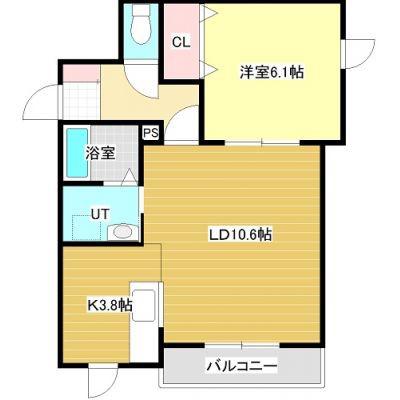 ペガサス(1LDK/1階)の間取り写真