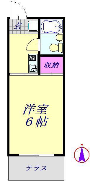 ハイユニメントITOH(1K/1階)の間取り写真
