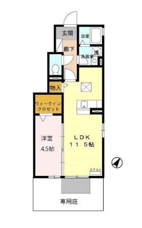 エトワール(1LDK/1階)の間取り写真