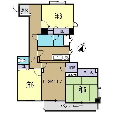フォートヒル102(3LDK/5階)の間取り写真