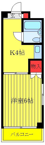 ファミーユイシザカ(1K/3階)の間取り写真