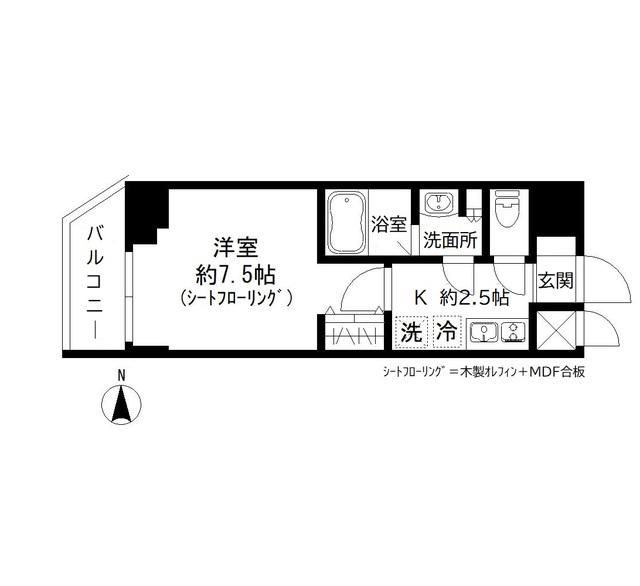 GRAND三軒茶屋ウエスト(1K/4階)の間取り写真
