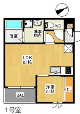 REGALEST旭(1LDK/3階)の間取り写真