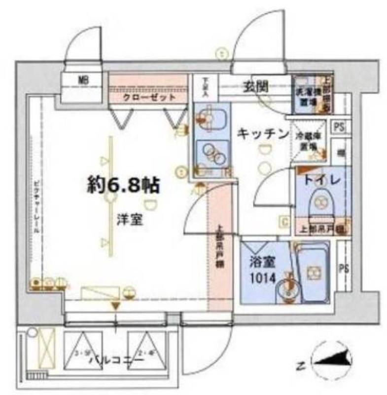 ブライズ大森町(1K/2階)の間取り写真