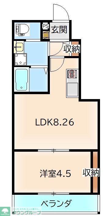  桜木北2丁目共同(1LDK/1階)の間取り写真