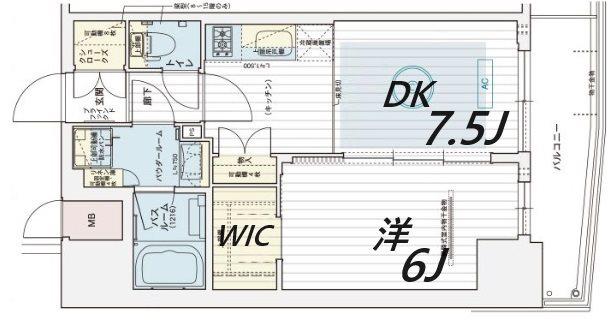 エステムコート神戸元町IIリザーヴ(1DK/9階)の間取り写真