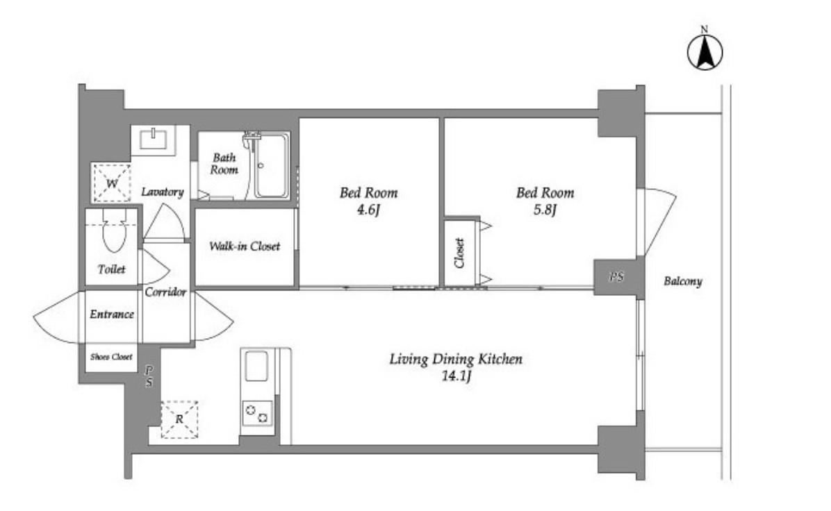 KDXレジデンス上板橋(2LDK/5階)の間取り写真