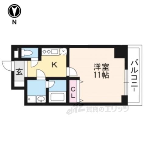 CITY SPIRE浜大津駅前(1K/5階)の間取り写真