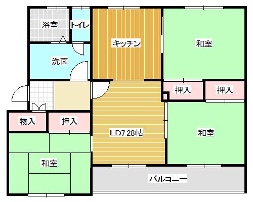 アソートVI(3LDK/1階)の間取り写真
