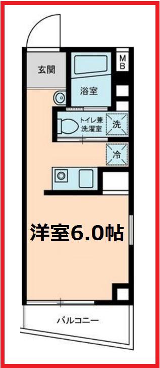 ベース東上野(ワンルーム/5階)の間取り写真