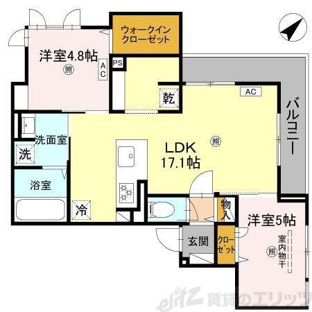 DーROOM上新庄南口(2LDK/2階)の間取り写真