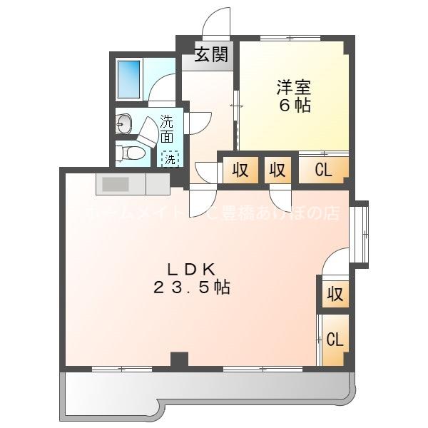 パークハイツ宮下(1LDK/2階)の間取り写真
