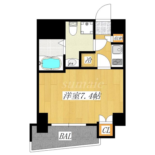 YOKE・7(1K/4階)の間取り写真