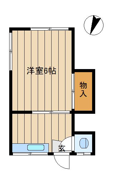 桜荘(1K/1階)の間取り写真