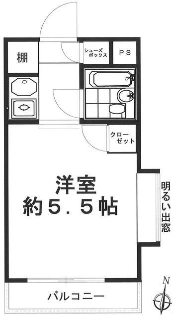 ウインベルソロ赤羽第3(ワンルーム/4階)の間取り写真