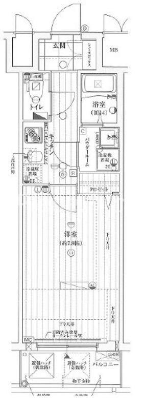 レジュールアッシュPREMIUM TWIN-1(1K/3階)の間取り写真
