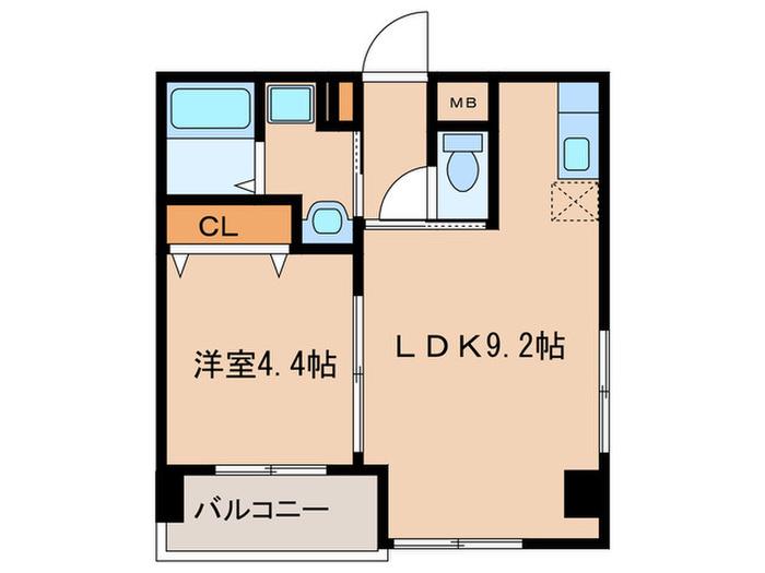 ヴェール天神南(1LDK/3階)の間取り写真