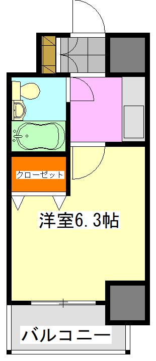 カスタリア船橋(1K/5階)の間取り写真