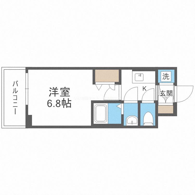DIMUS新大阪(1K/5階)の間取り写真