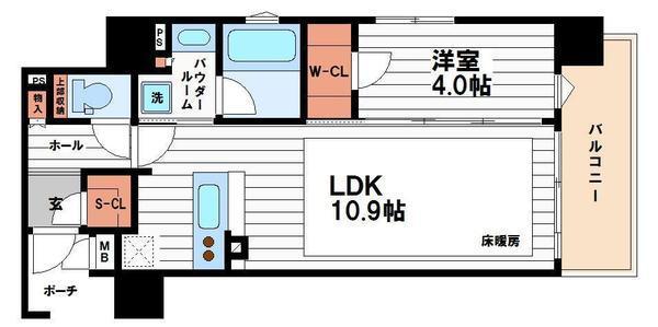 オーパスレジデンス心斎橋サウス(1LDK/11階)の間取り写真