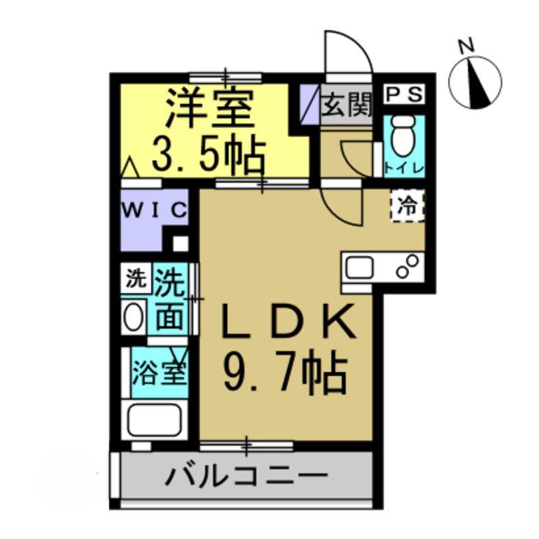 半田市苗代町共同 工事(1LDK/3階)の間取り写真