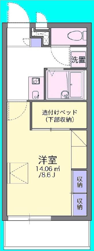 ＪＲ武豊線 緒川駅 徒歩8分 3階建 築18年(1K/3階)の間取り写真