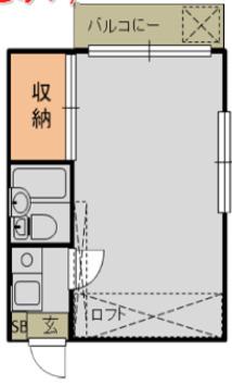 フローラル花梨I(ワンルーム/2階)の間取り写真